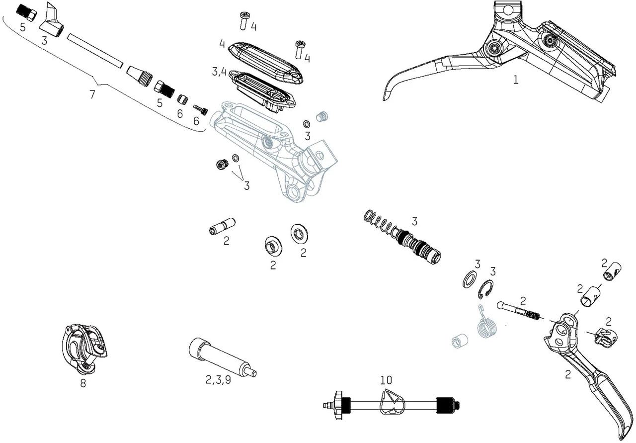 SRAM Piezas De Repuesto Para Palanca De Frenos Level TLM (B1) (2020) 3 SRAM Piezas De Repuesto Para Palanca De Frenos Level TLM (B1) (2020)