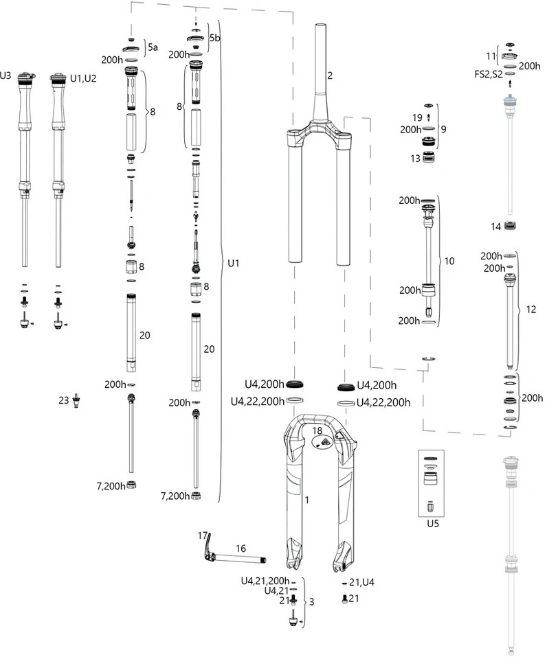 ROCKSHOX Piezas De Repuesto Lyrik RCT3 A1-C1/RC B1-C2/RC2 C1 (2016-2019) 3 ROCKSHOX Piezas De Repuesto Lyrik RCT3 A1-C1/RC B1-C2/RC2 C1 (2016-2019)