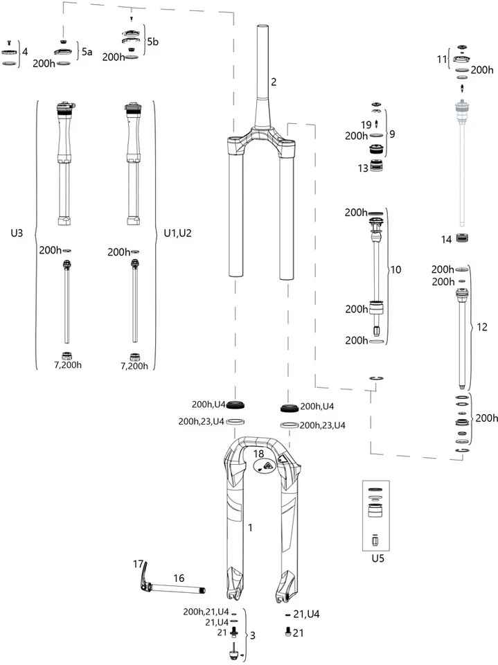 ROCKSHOX Piezas De Repuesto Lyrik Select/Select+/Ultimate (C2-C3 / 2020-2021) 3 ROCKSHOX Piezas De Repuesto Lyrik Select/Select+/Ultimate (C2-C3 / 2020-2021)